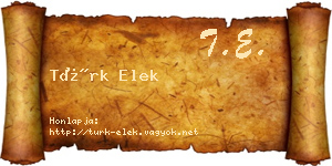 Türk Elek névjegykártya